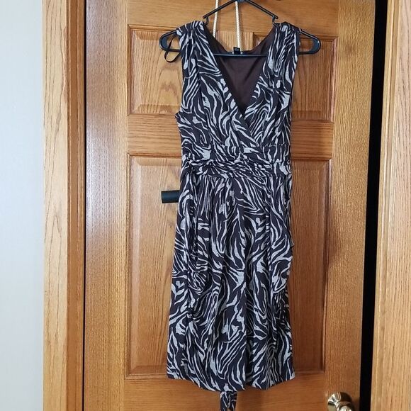 Iz Byer Women's Sleeveless Midi Dress - Brown Earthy Neutrals, Size Large - Picture 1 of 2